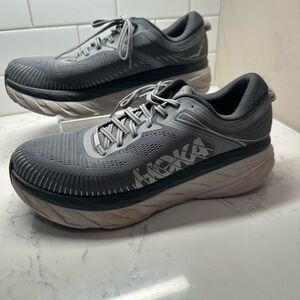 HOKA ONE ONE medium grey upper breathable mesh for everyday walk and running